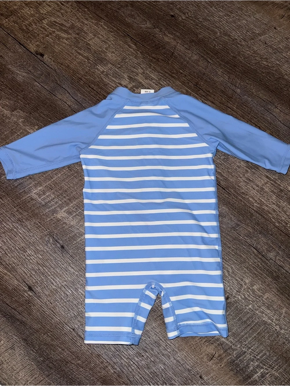 Rugged Butts Blue Stripe Kids Long-Sleeve Swim Romper